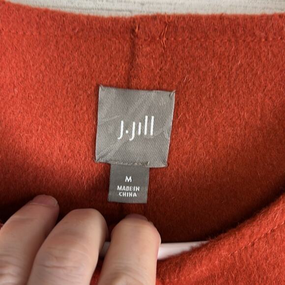 J.Jill Women’s Orange Jacket Blazer Button Up Wool Rabbit Hair Blend Size Medium - Picture 5 of 8